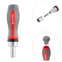 Викрутка бітами та головками 1/4" 38 шт CrV тріскаточна (футляр) з, фото 3