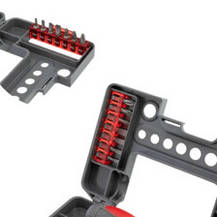 Викрутка бітами та головками 1/4" 38 шт CrV тріскаточна (футляр) з, фото 4