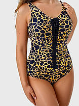 Цілисний купальник леопард Sisianna 3941 чорний 48 50 52 54 56 розмір, фото 3