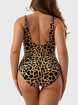 Цілисний купальник леопард Sisianna 3941 чорний 48 50 52 54 56 розмір, фото 2