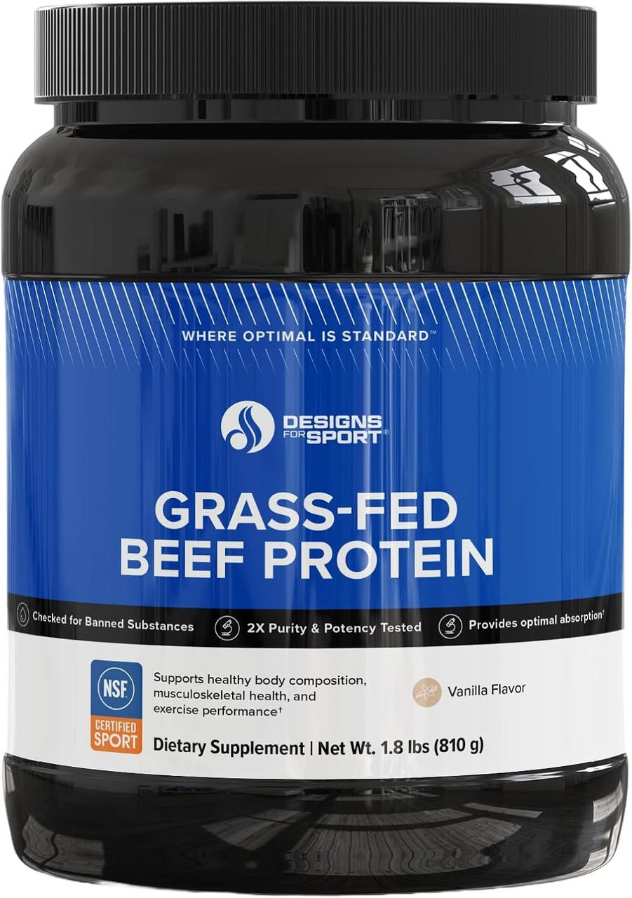 Designs for Sport Grass-Fed Beef Protein / Гідролізований ізолят білка з яловичого бульйону ваніль 810 г