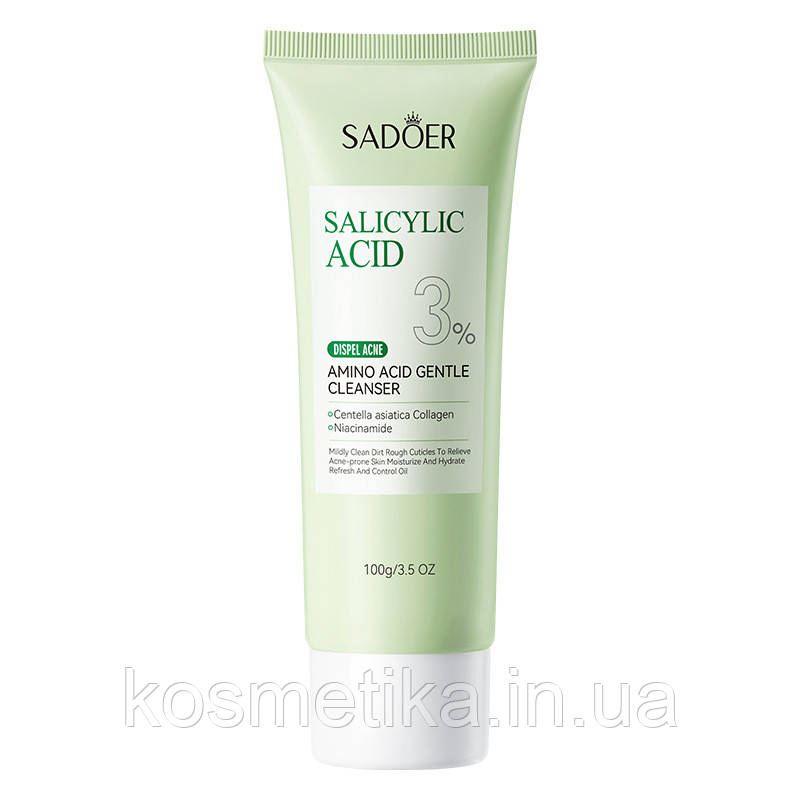 Пінка для вмивання АНТИ АКНЕ Sadoer Salicylic Acid 3% Cleanser (100г), фото 1