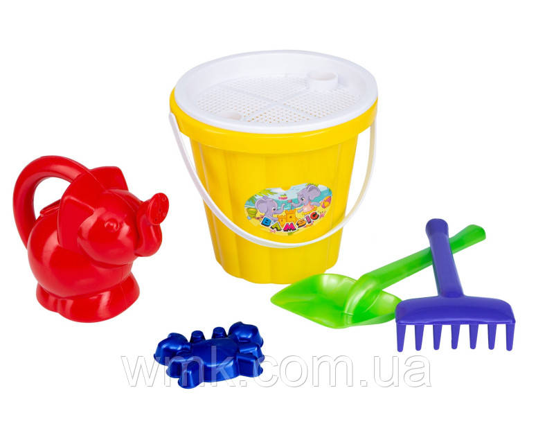Набір дитячий Відро велике  4 + лійка Слоник 011 4 Бамсик дитяча іграшка