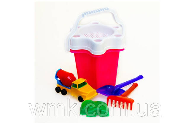 Набір дитячий Відро Квітка 4 + машинка 012 12 Бамсик дитяча іграшка, фото 1