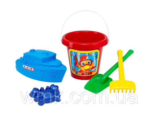 Набір дитячий Відро Класік 5 + кораблик 1248 Бамсик дитяча іграшка, фото 1