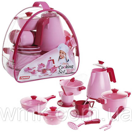 Набір посуду Cooking Set 23предм  рожев , 1740, Юника дитяча іграшка, фото 1