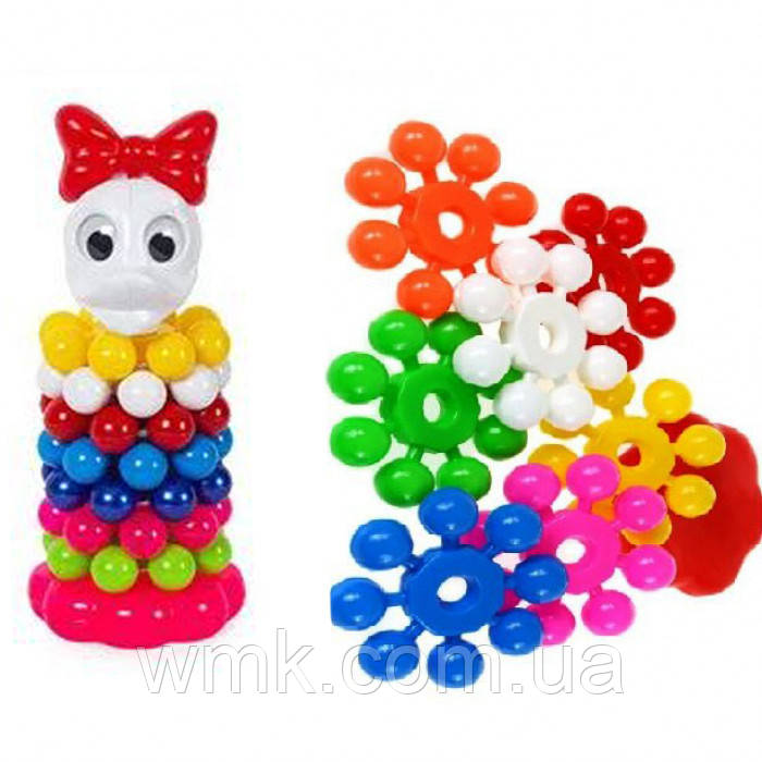 Пірамідка Кулька 3 уточка дівчинка 1814 Бамсік дитяча іграшка