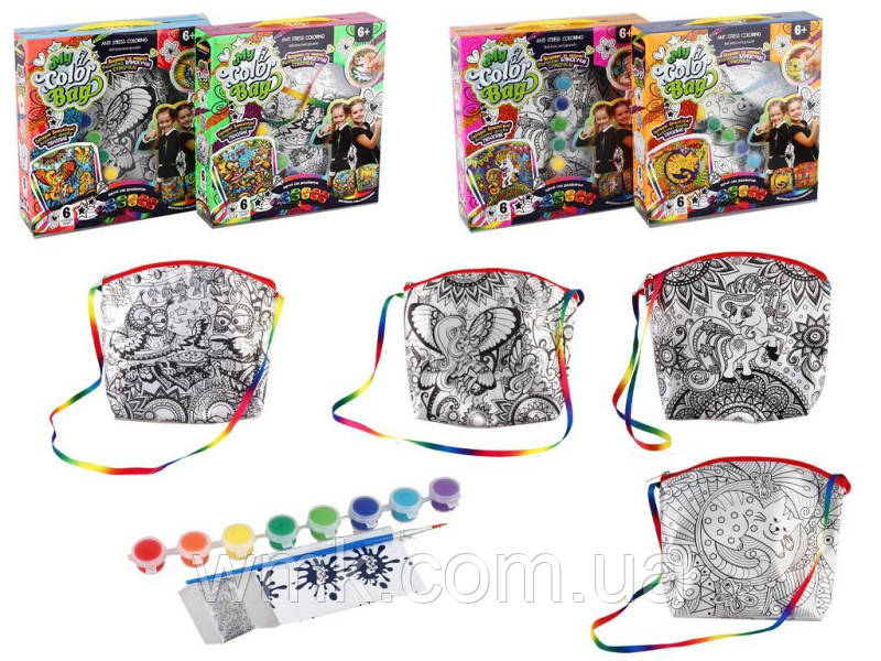 Набір креат творч My Color Bag сумка розмальовка міні  укр , mCOB 01 01U,02U,03U   05U дитяча іграшка