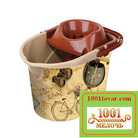 Відро МОП для швабр з віджимом, 13 л, з малюнком Ріѕа (Піза), Elif