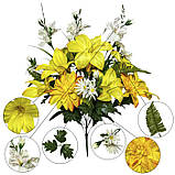 Штучні квіти букет мікс хризантеми, лілії, альстромерії, 70см, фото 5