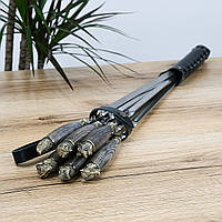 Шампура набір з 6 штук «Лісові звірі» з бронзовими деталями у сагайдаку ручка з ясеня Гранд Презент GPNSH70145