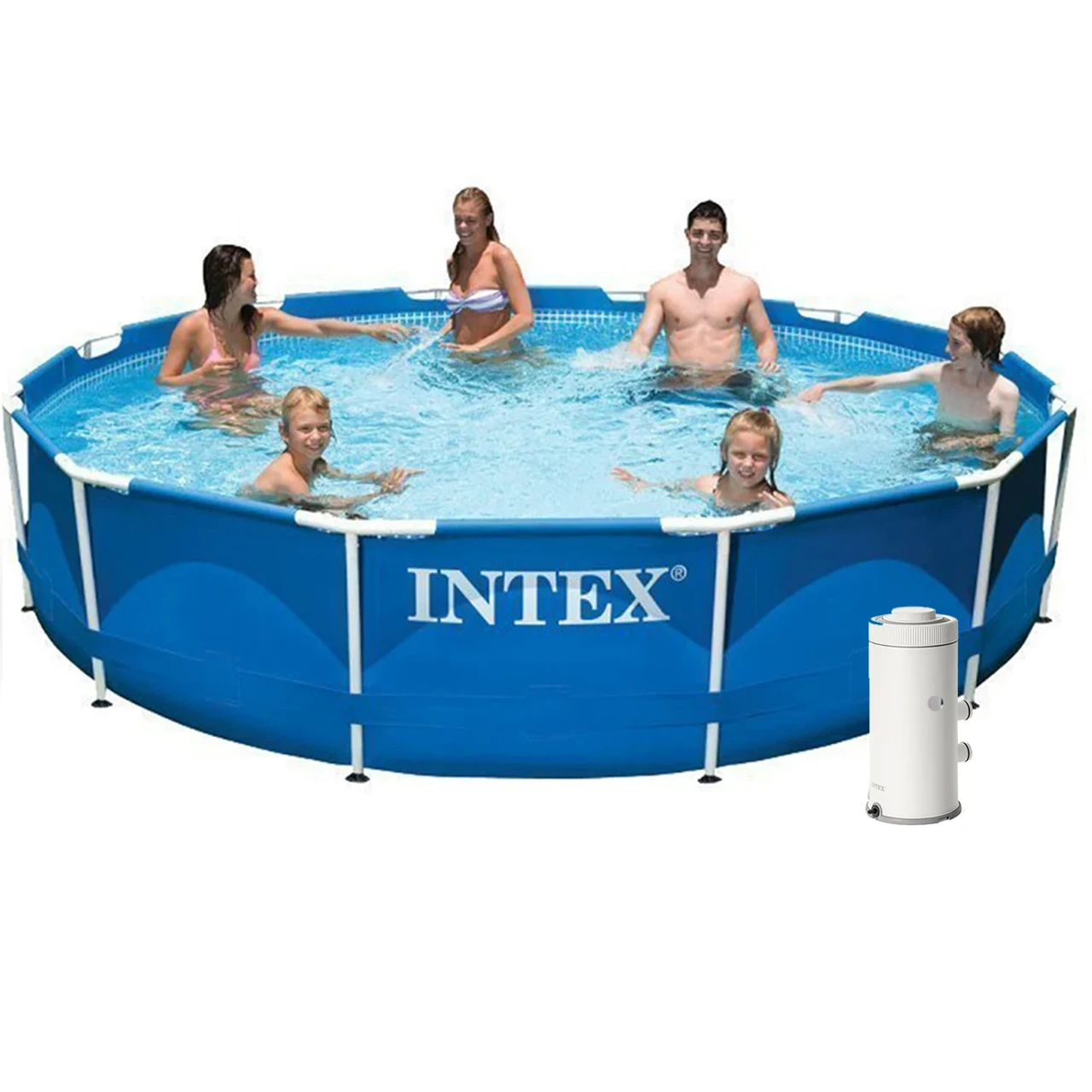 Каркасний басейн Intex 28210-4, 366 x 76 см (2 006 л/год, підстилка, тент)
