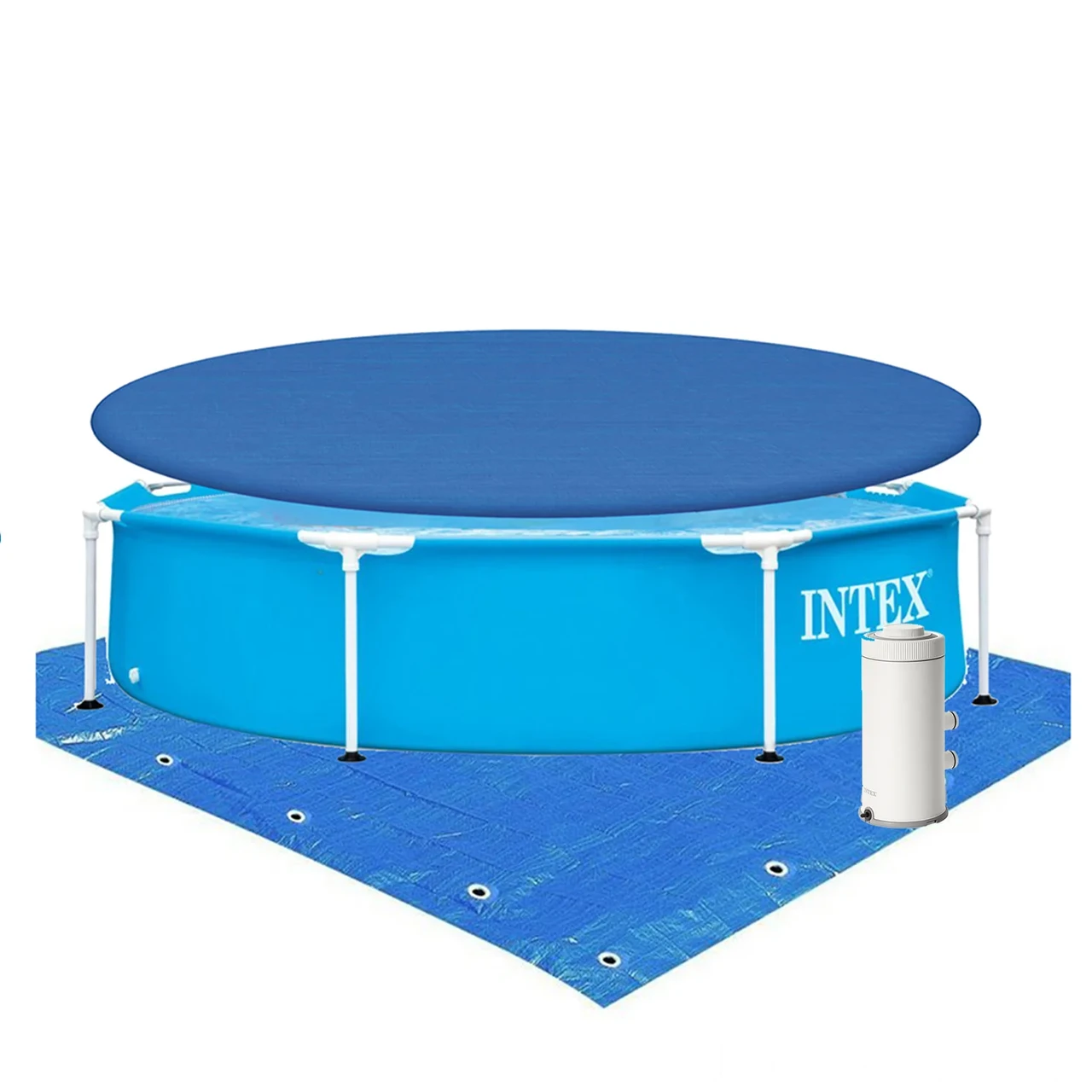 Каркасний басейн Intex 28205-4, 244 x 51 см (2006 л/год, тент, підстилка)