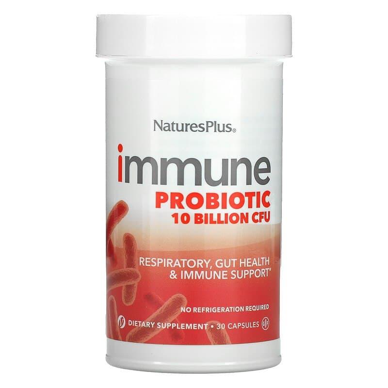 Пробіотики для підтримки імунітету, Immune Probiotic, Nature's Plus, 10 млрд КУО, 30 капсул