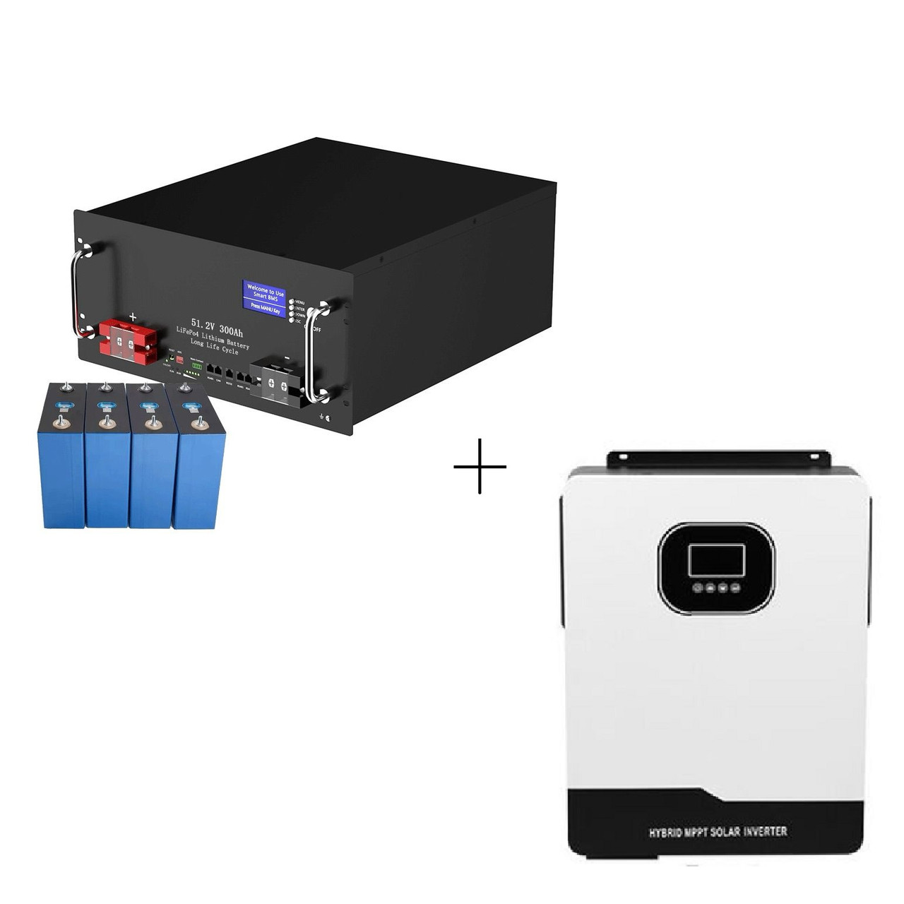 Комплект Гібридний інвертор Patrul 10.2KW та Акумулятор Lifepo4 51.2V 300Ah BMS200A, фото 1