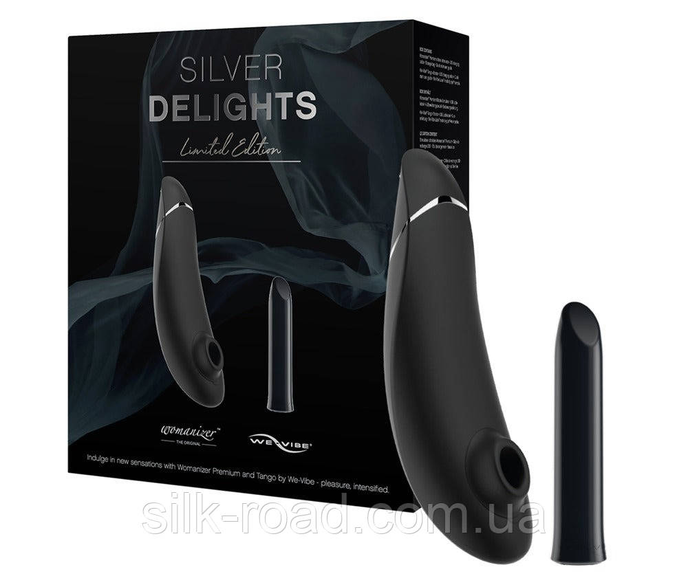 Набір секс іграшок Womanizer&We-Vibe Silver Delights Collection чорний із сріблястими вставками