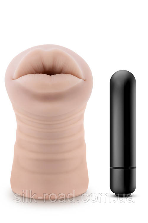 Мастурбатор в виде рта с вибропулей Blush M for Men Angie телесный