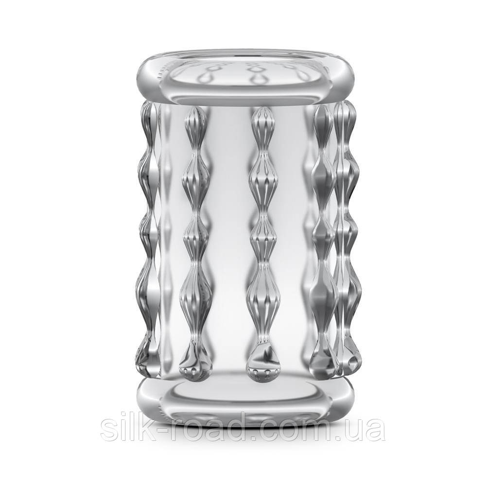 Насадка на пеніс з відкритою рельєфною головкою Blush Stay Hard прозора