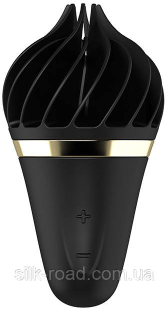 Кліторальний вібростимулятор Satisfyer Sweet Treat Spinnator у формі морозива, чорний