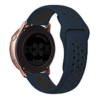 Сменный ремешок для умных часов 22mm спортивный Samsung Amazfit Huawei цвет Dark Blue Black corvette
