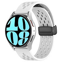 Ремешок универсальный 20mm силиконовый магнитный подходит для Samsung Galaxy Watch Amazfit Huawei цвет White corvette