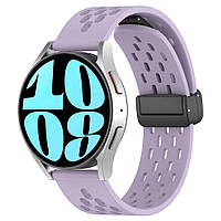 Ремешок 20mm силиконовый магнитный для Samsung Galaxy Watch Amazfit Huawei цвет Elegant Purple corvette
