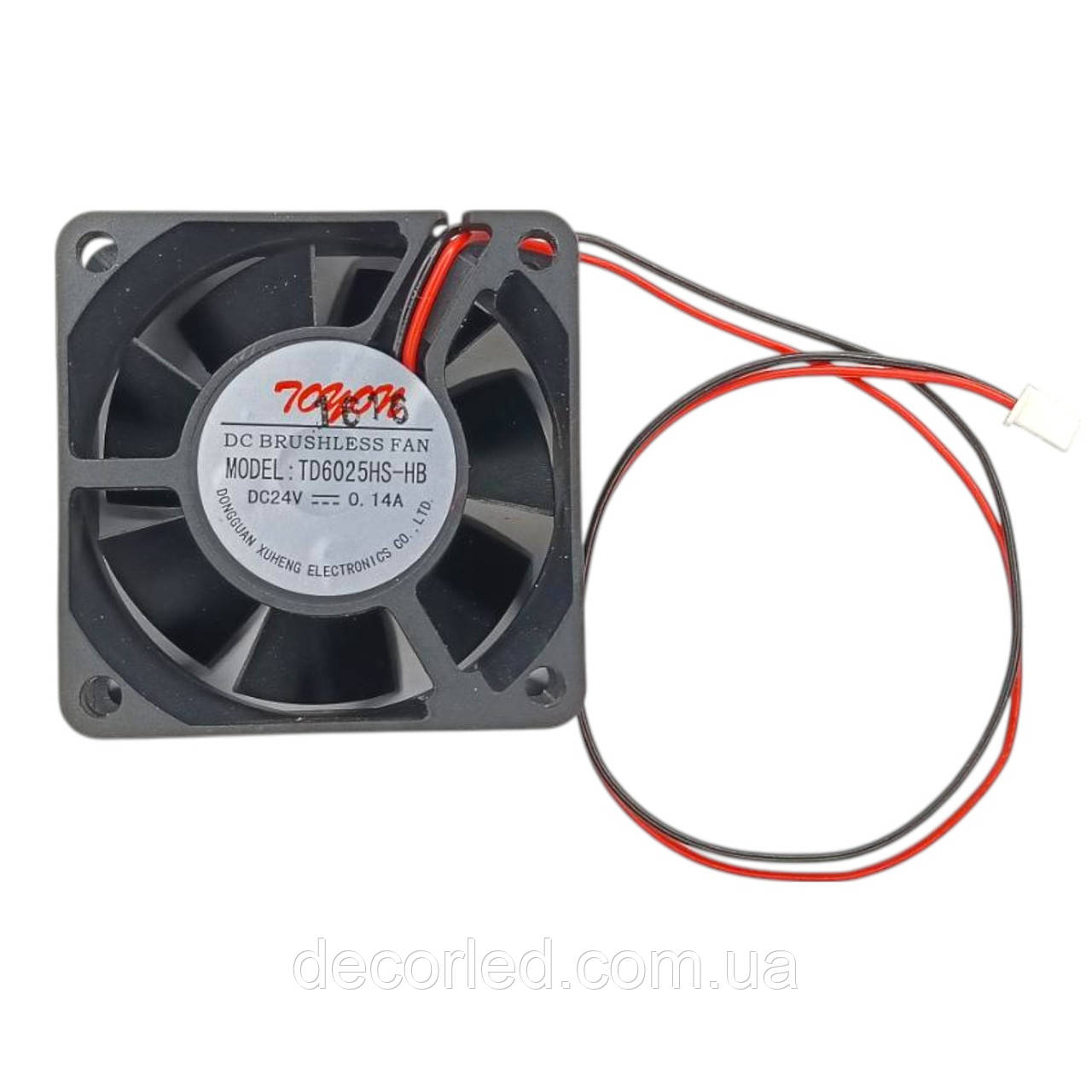 Вентилятор 60x60x25мм 24V 0.14 A TD6025HS-HB (2pin) /TOYON, фото 1
