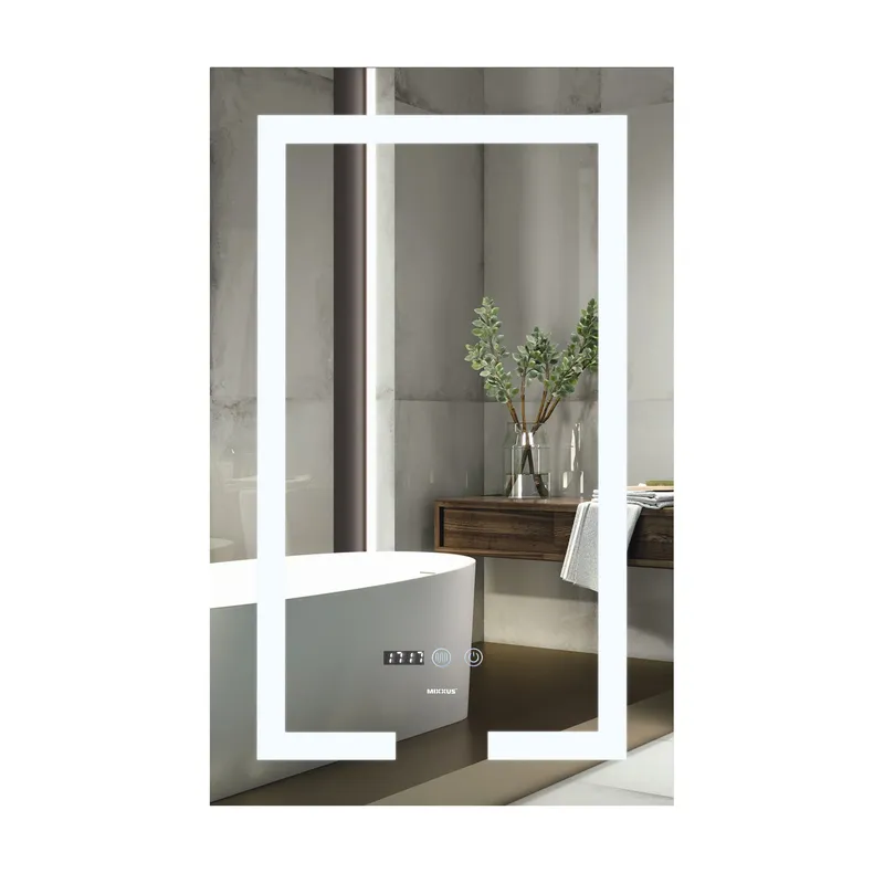 Дзеркало MIXXUS HARD MR06-60x80 з LED Touch, Anti-fog та годинником для ванної (MI6929)
