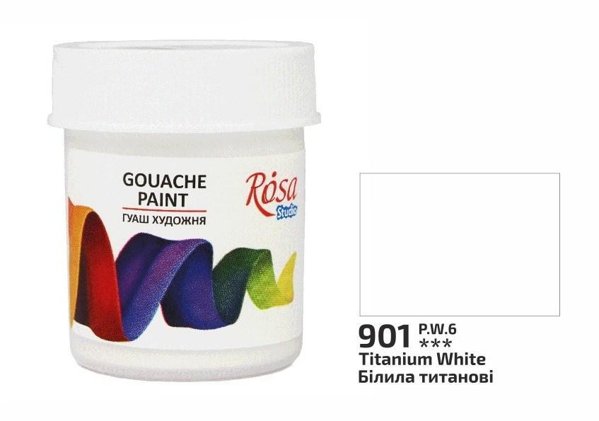 Гуаш художня білила титанові 40 мл Rosa Studio 324901