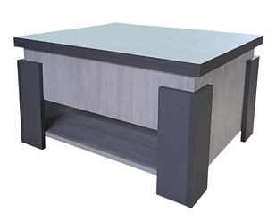 Стіл трансформер розкладний Лямбда Сіра Мишка + Біле дерево