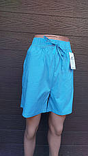 Шорти жіночі з легкої тканини у блакитному кольорі розміри 48-52, фото 2
