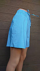 Шорти жіночі з легкої тканини у блакитному кольорі розміри 48-52, фото 3