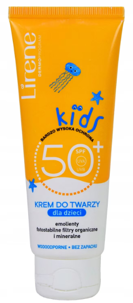 Сонцезахисний крем для обличчя для дітей LIRENE KIDS SPF 50, 60 мл, фото 1