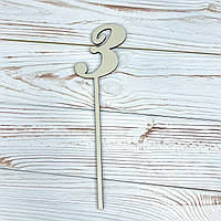 *5 шт* / Топер цифра - 3 / колір-Беж