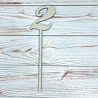 *5 шт* / Топер цифра - 2 / колір-Беж