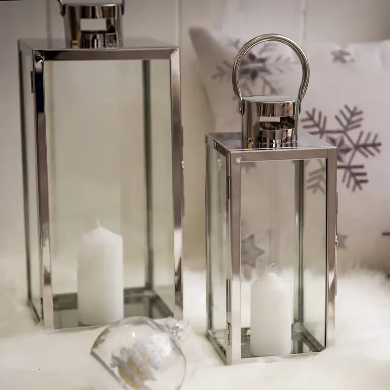 Декоративний ліхтар Decor Silver 16,5 x 18,5 x 40 cm MY HOME
