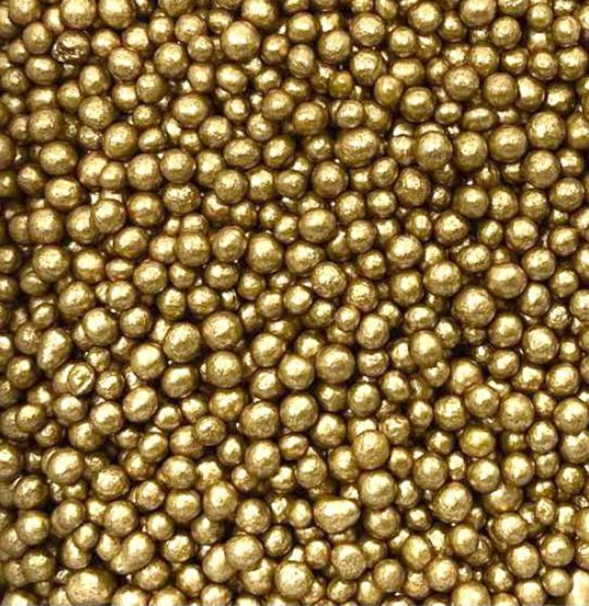 Посипка рисові кульки глазуровані зопоті D=7 мм 50g