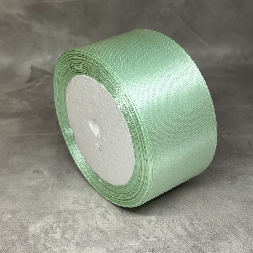 Атласна стрічка 4 см, колір світло-бірюзовий, арт 018564, 1 рулон (23 м), світло-бірюзовий, фото 1