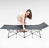 Розкладачка туристична складане ліжко-шезлонг 190×68 см сірий, фото 2