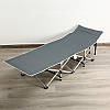 Розкладачка туристична складане ліжко-шезлонг 190×68 см сірий, фото 8