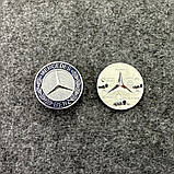 Емблема капота Mercedes-Benz хром+синій d=37мм (на 3 напрямних) OEM A0008171901, фото 2
