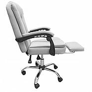 Офісне крісло BOSS KO22SZ Premium з підніжкою, Сіре комп'ютерне крісло, фото 4