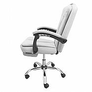 Офісне крісло BOSS KO22SZ Premium з підніжкою, Сіре комп'ютерне крісло, фото 3