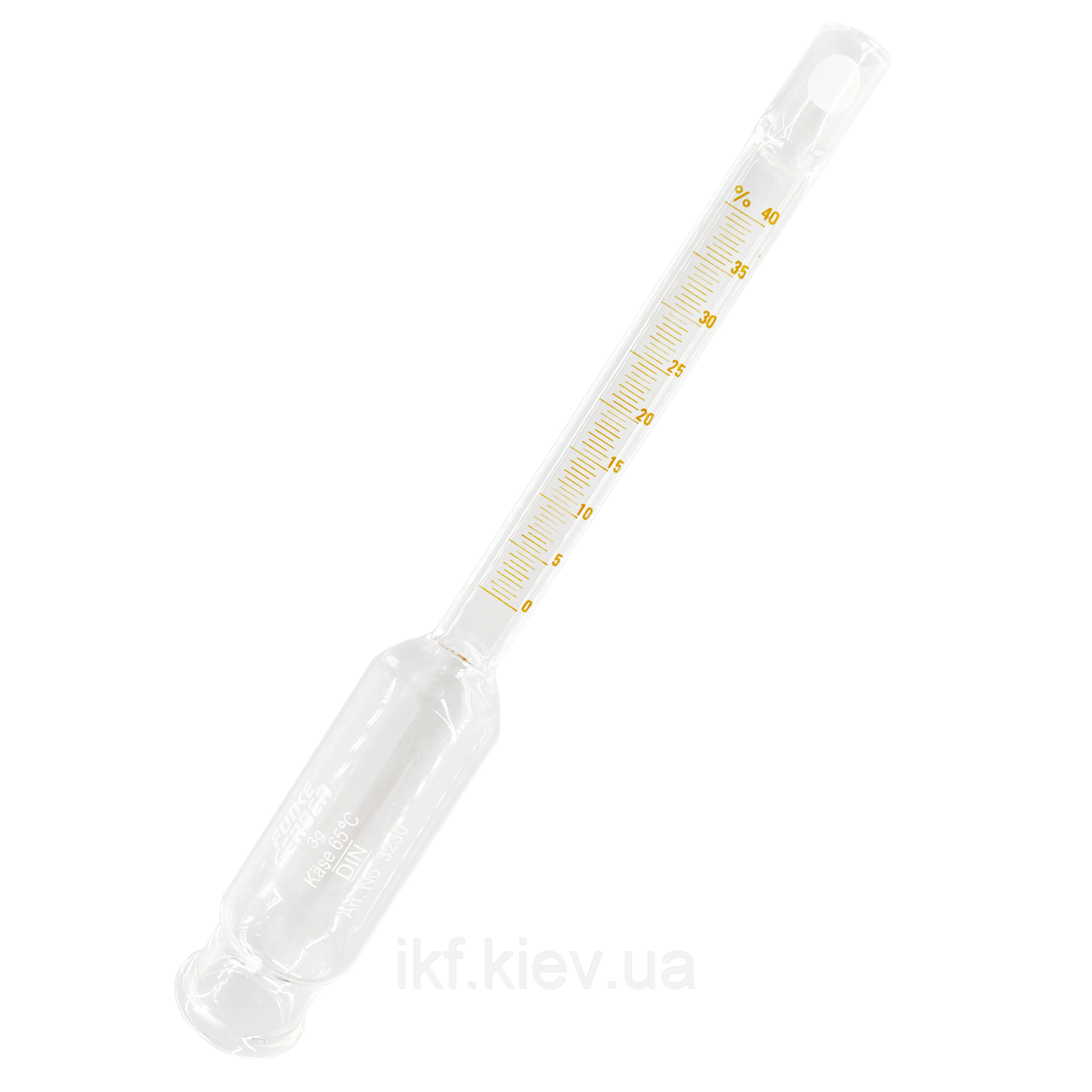 Бутирометр (жиромір) для сиру 0-40% 0,5 Funke Gerber, фото 1