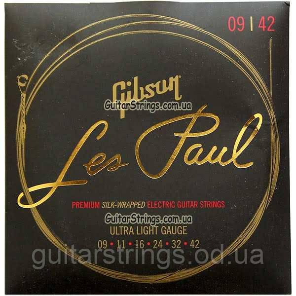Струны Gibson SEG-LES9-1 Les Paul Premium Silk-Wrapped Pure Nickel 9-42 Ultra Light, фото 1