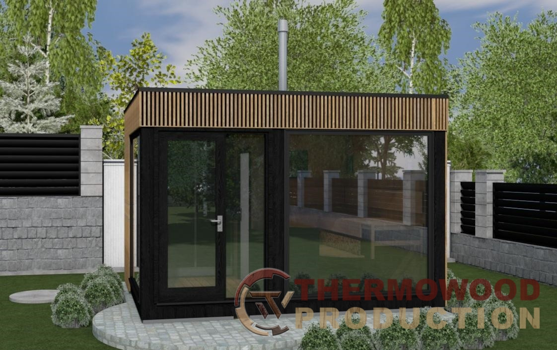 Модульна сауна Gartensauna Lux Edition 3,7х3,0м від виробника Thermowood Production