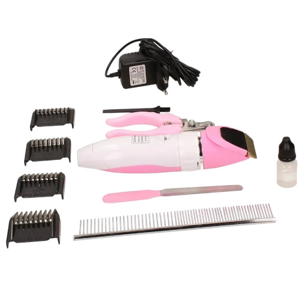 Набір для грумінгу домашніх тварин триммер зі змінними насадками та аксесуарами Рожевий, фото 1