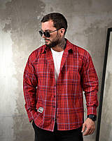 Сорочка оверсайз DOBERMAN клітинка червона ПП7662
