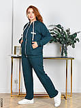 5603-2 Спортивний костюм жіночий двонитка на блискавці прямі штани батал (4 од: 50,52,54,56), фото 4