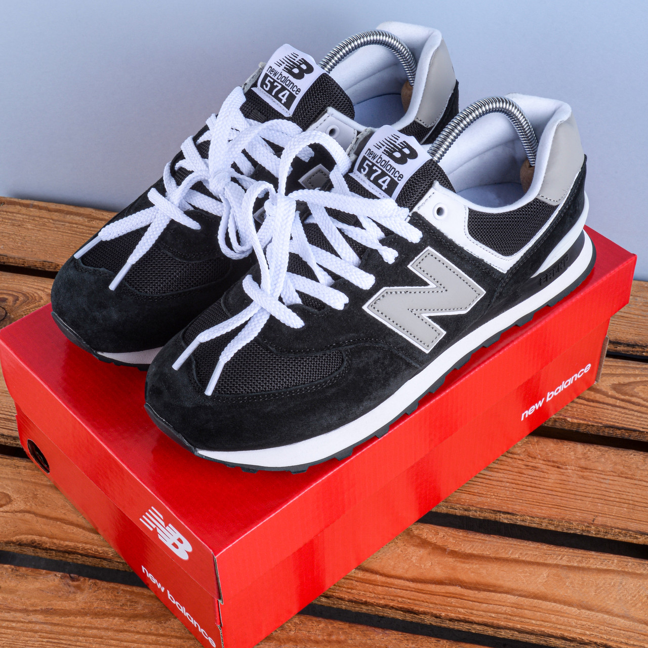 Кросівки New Balance 574 чорні з сірим, фото 1